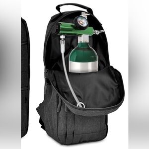 Oxygen Tank Back Pack. Portable Cylinder Zippered, Adjustable Straps.